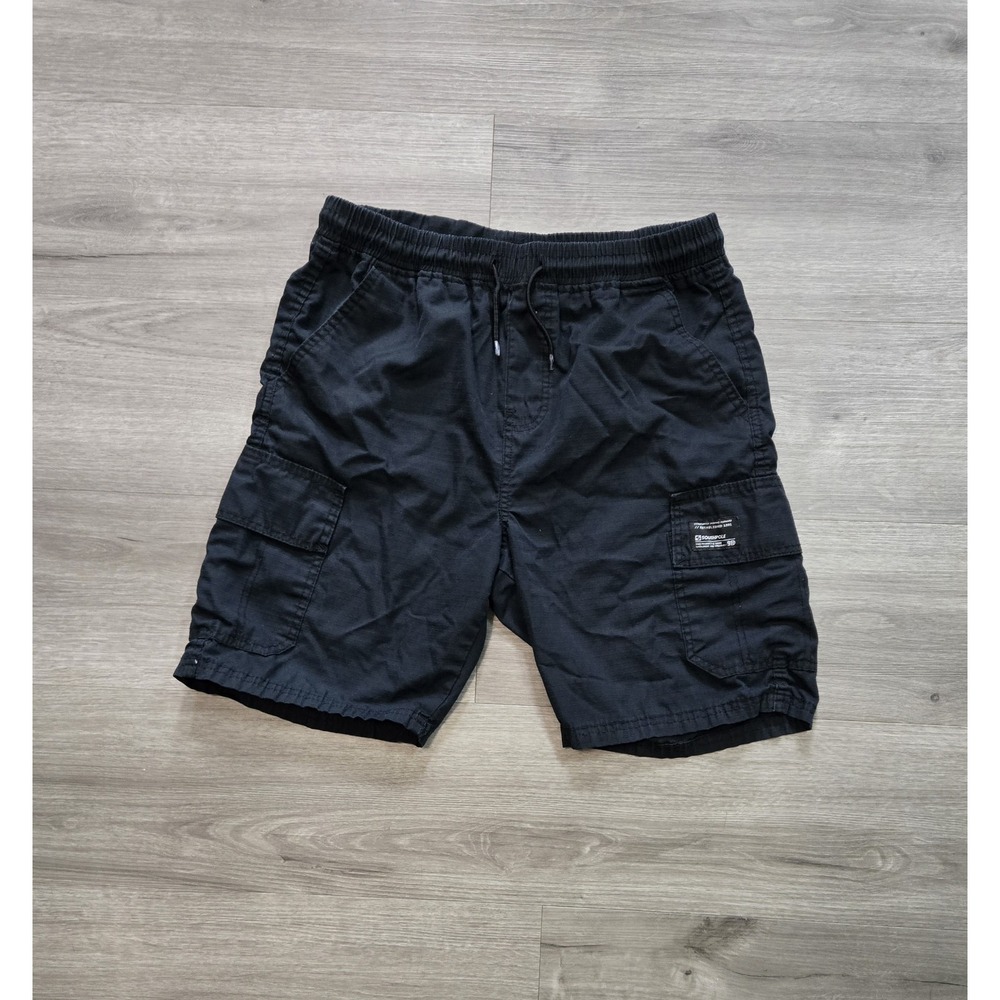Vintage Y2K Southpole Black Ripstop Cargo Shorts Drawstring Men's Size Small